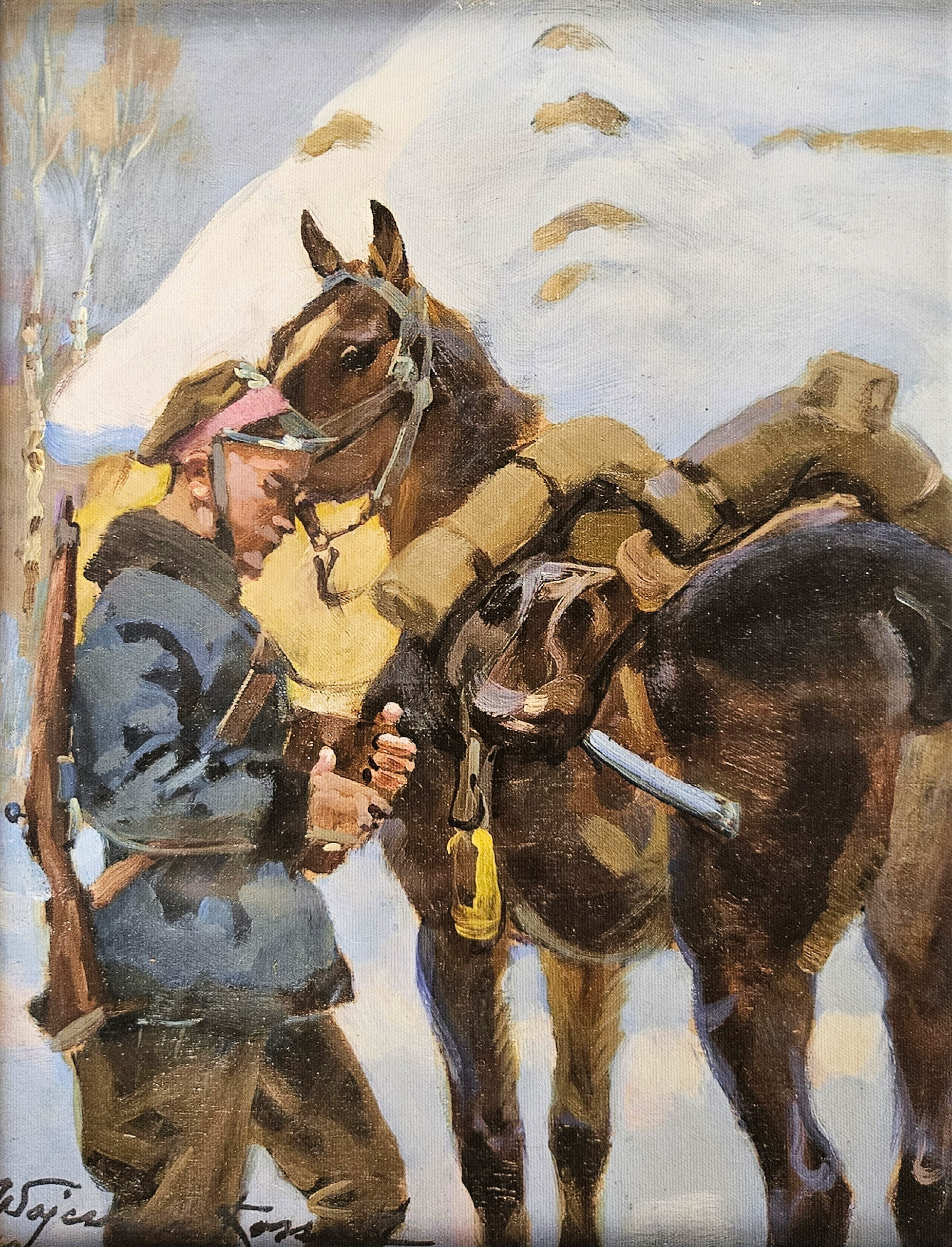 Obraz „Ułan z Koniem” Jerzy Kossak